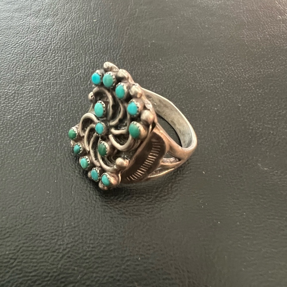 Native American authentic sterling silver turquoise ring